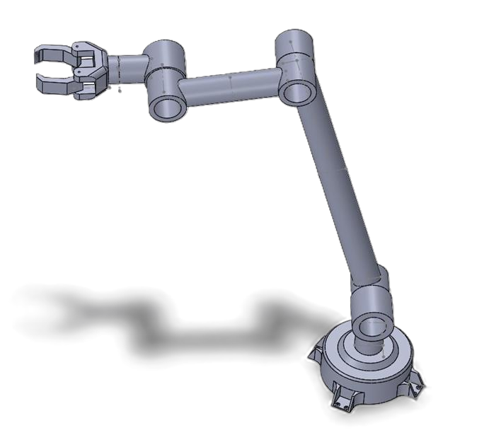 Robotic arm CAD, extended with gripper