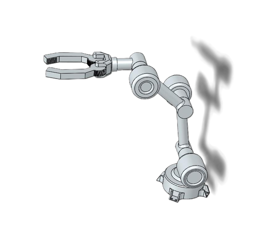 Robotic arm CAD, compact pose